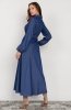 Sukienka maxi na guziki, z kołnierzykiem jeans SUK204 tył